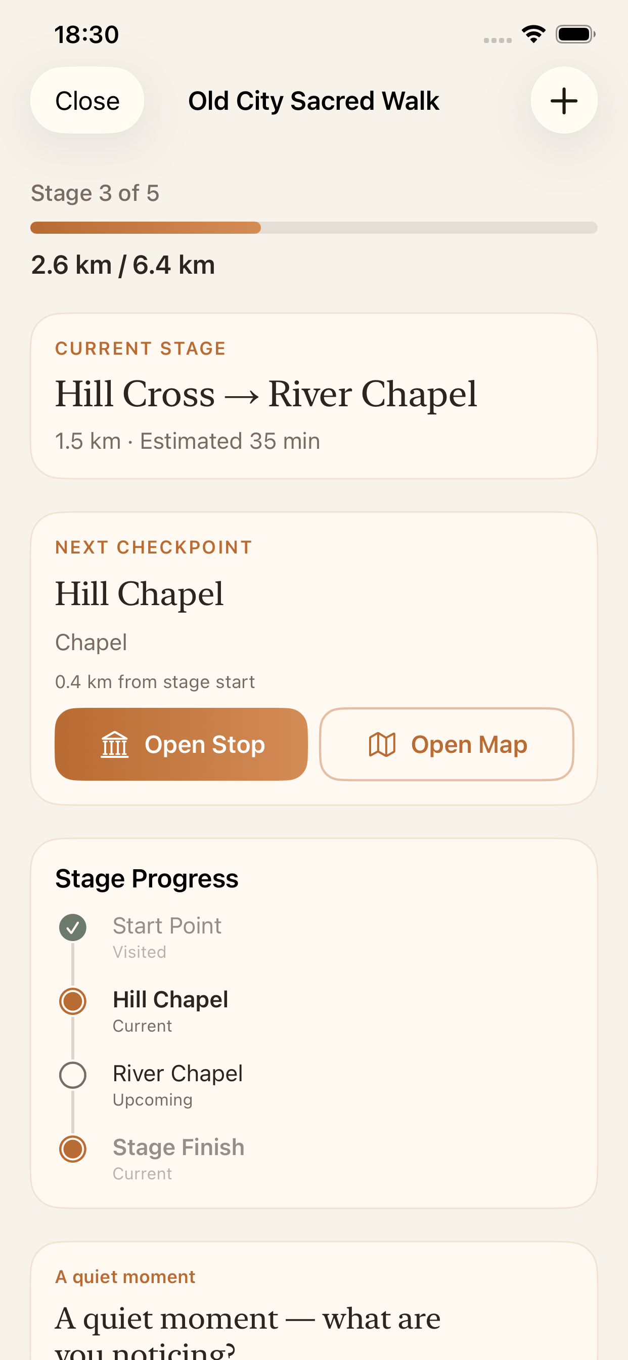 Active journey mode
