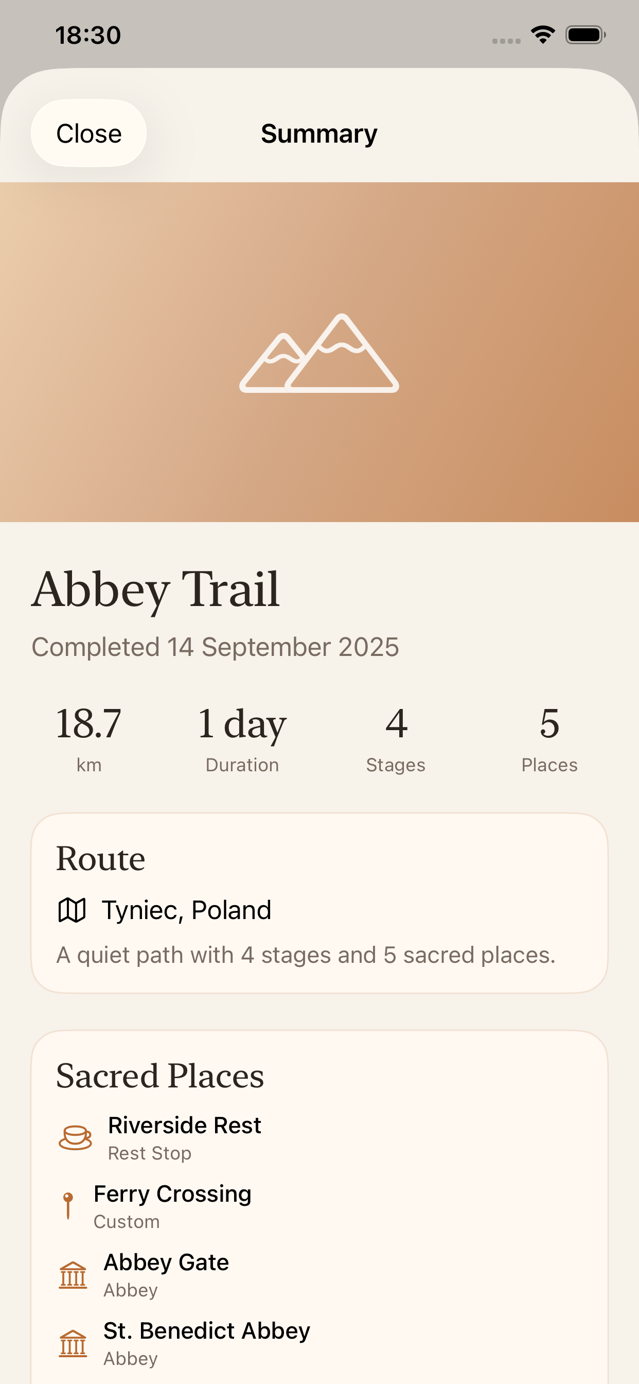 Journey summary